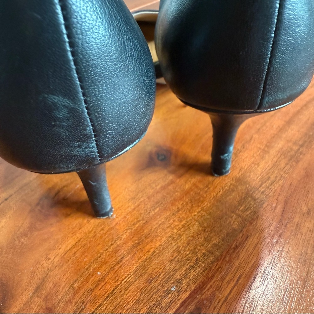 Corso Como Black Pointed Heels with Elastic Strap - Picture 7 of 11